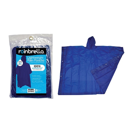 Rainbella Rainbrella Blue PVC Rain Poncho One Size Fits All 48150